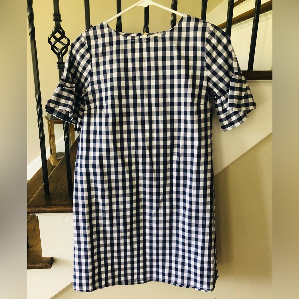 Girls Navy Blue and White Plaid Crewcuts Dress Size 12